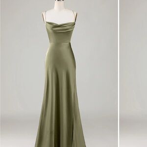 Elegant Olive Green/Eucalyptus Bridesmaids Dress